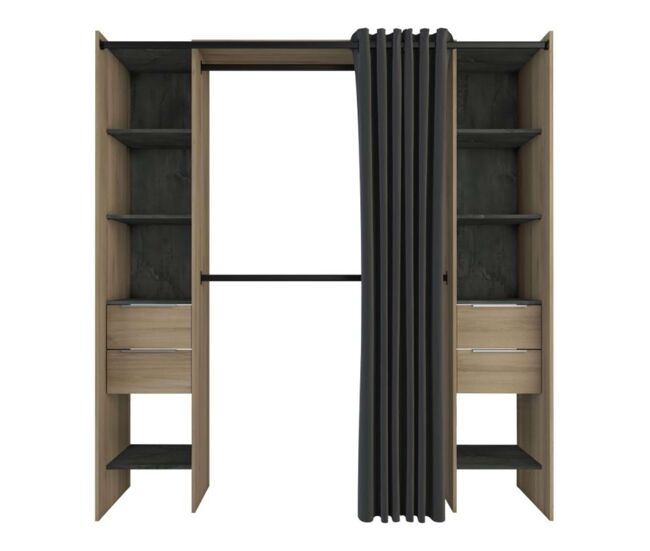Closet aberto dana em kronberg e quarto moderno sidewalk 203x115-190x50cm