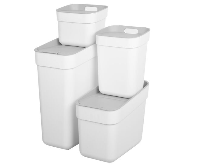 Curver pack 4 contentores de reciclagem ready to collect (30l + 20l + 10l + 5l) branco