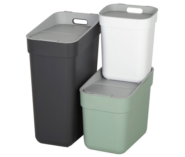 Curver pack de 3 contentores de reciclagem ready to collect (30l, 20l e 10l)