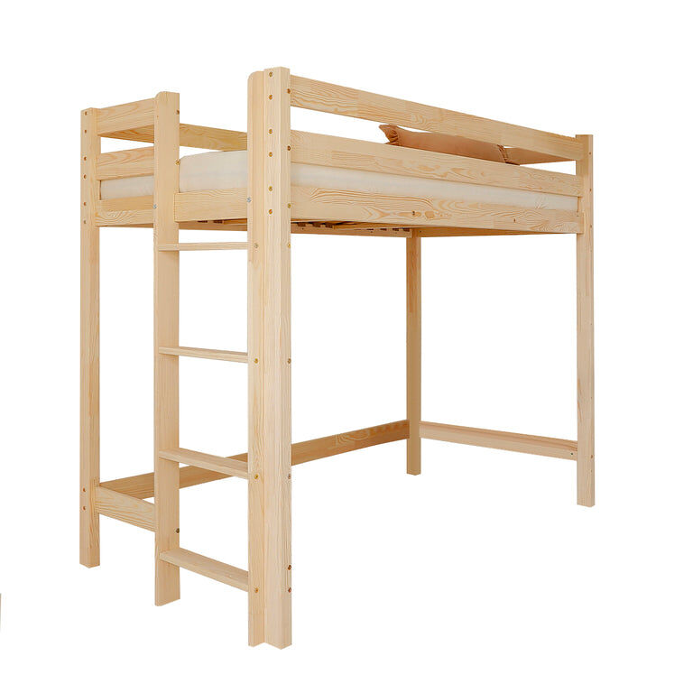 Cama de meia altura 90x200 com base de ripas incluída anaëlle bois
