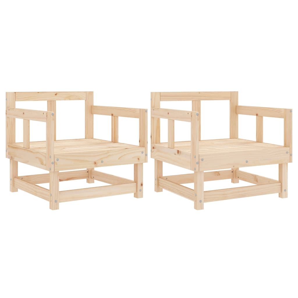 Vidaxl cadeiras de jardim 2 pcs madeira de pinho maciça