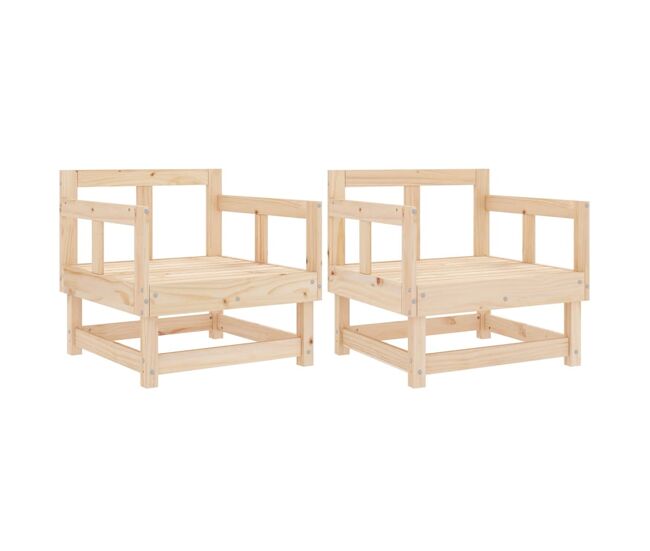 Vidaxl cadeiras de jardim 2 pcs madeira de pinho maciça