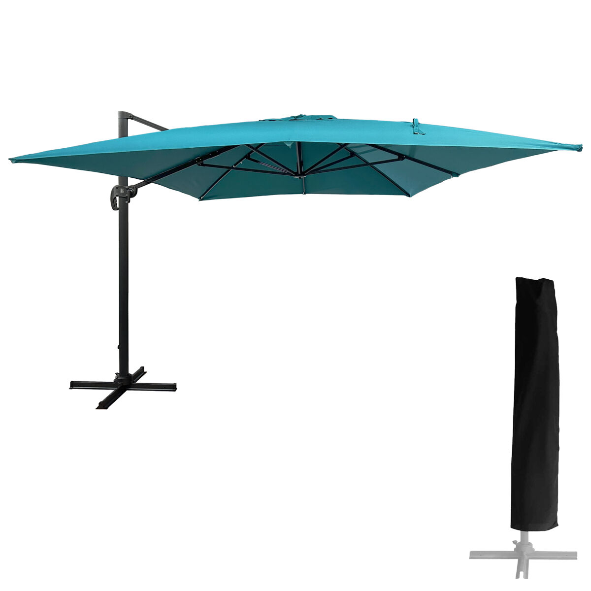 Chapéu de sol molokai rectangular de 3x4m + tampa