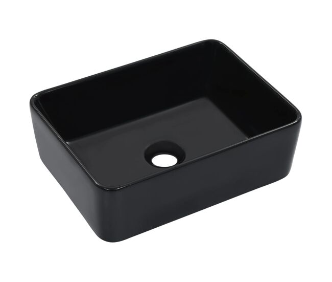 Vidaxl lavatório 40x30x13 cm cerâmica preto