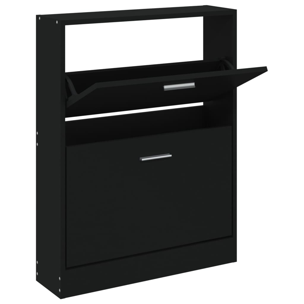 Vidaxl sapateira 59x17x81 cm derivados de madeira preto
