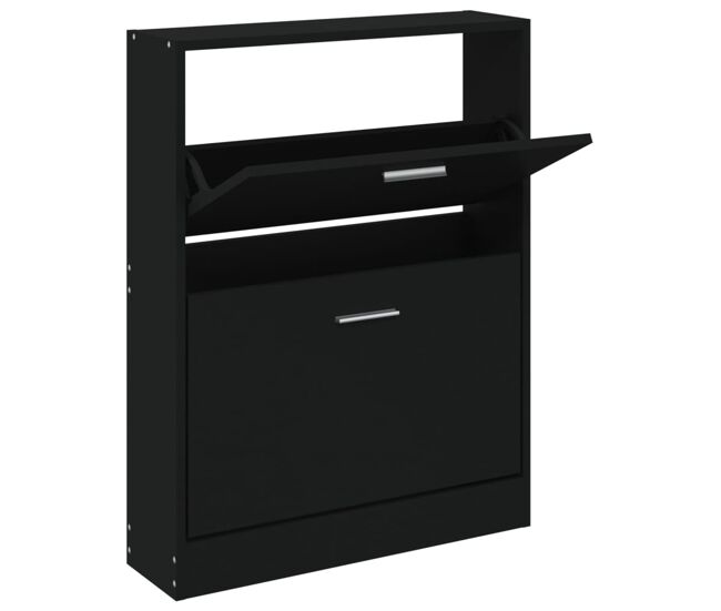 Vidaxl sapateira 59x17x81 cm derivados de madeira preto