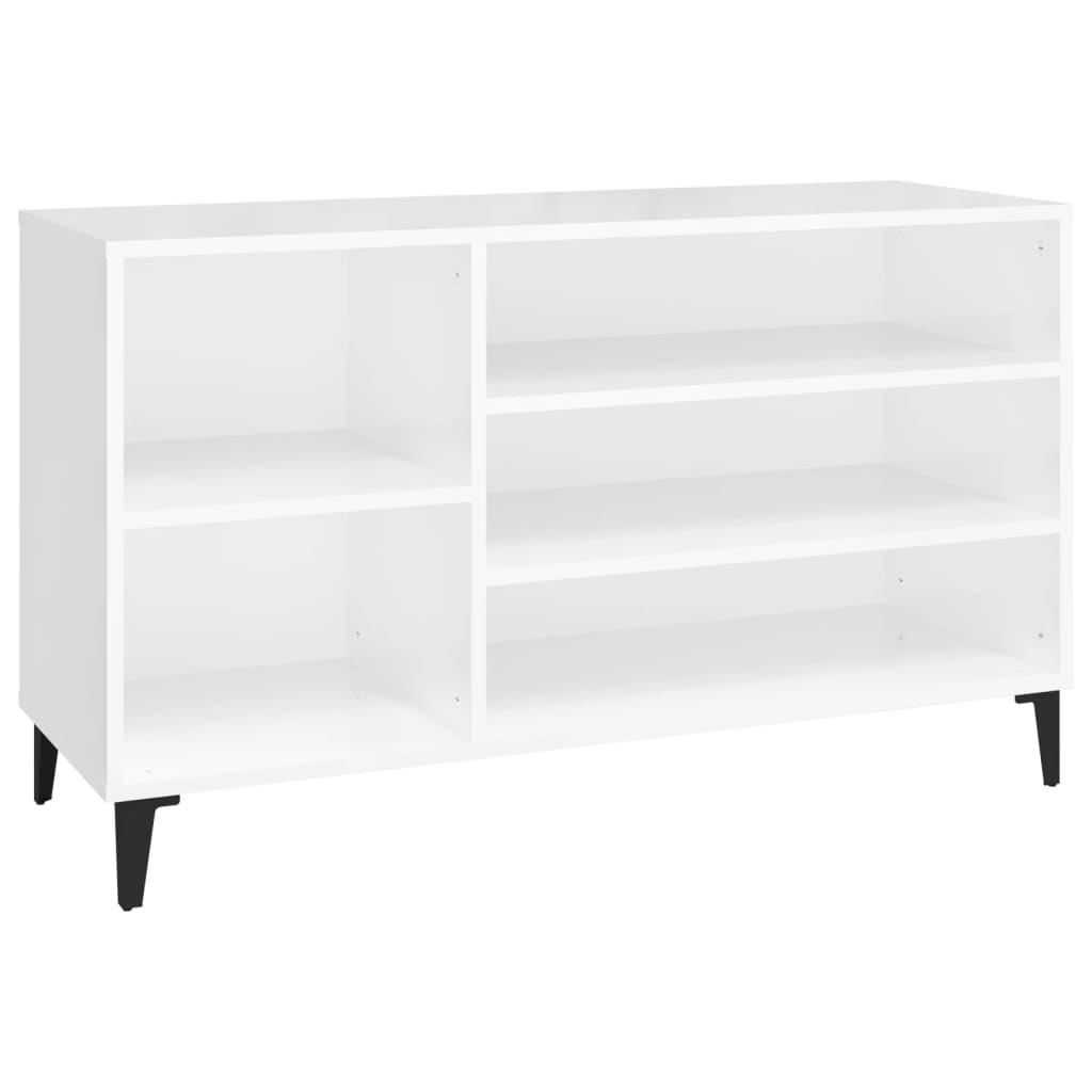 Vidaxl sapateira 102x36x60 cm derivados de madeira branco brilhante