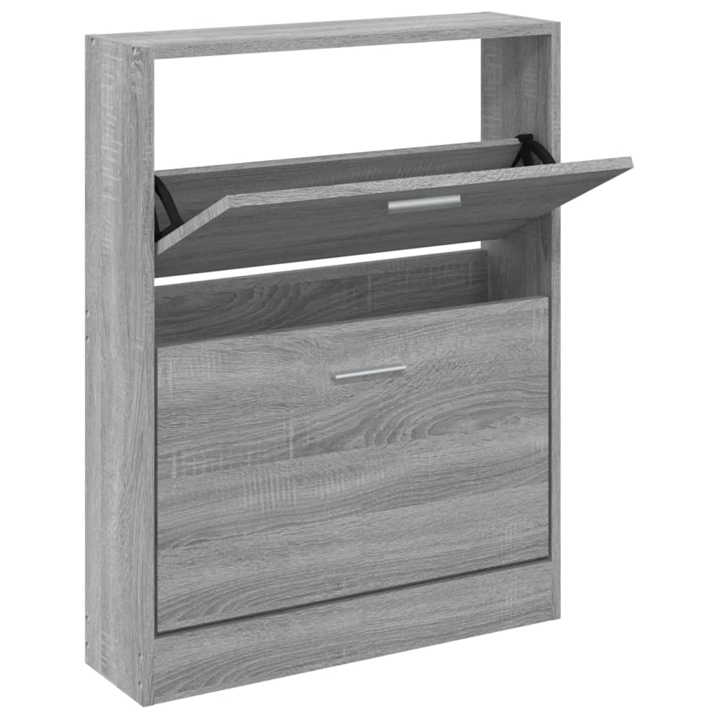 Vidaxl sapateira 59x17x81 cm derivados de madeira sonoma cinza