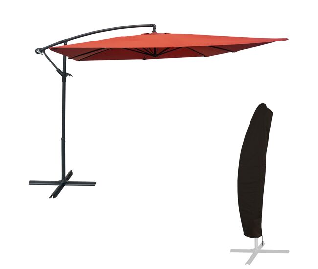 Chapéu de sol offset molokai quadrado 3x3m + tampa