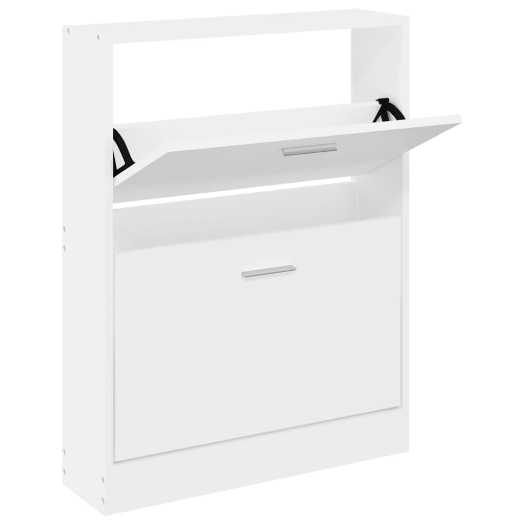 Vidaxl sapateira branca 59x17x81 cm madeira engenheirada