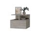 TUHOME Mesa de Cabeceira Flutuante Augusta com Prateleira de 2 Níveis TUHOME Mesa de Cabeceira Flutuante Augusta com Prateleira de 2 Níveis Cinza