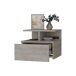 TUHOME Mesa de Cabeceira Flutuante Augusta com Prateleira de 2 Níveis TUHOME Mesa de Cabeceira Flutuante Augusta com Prateleira de 2 Níveis Cinza