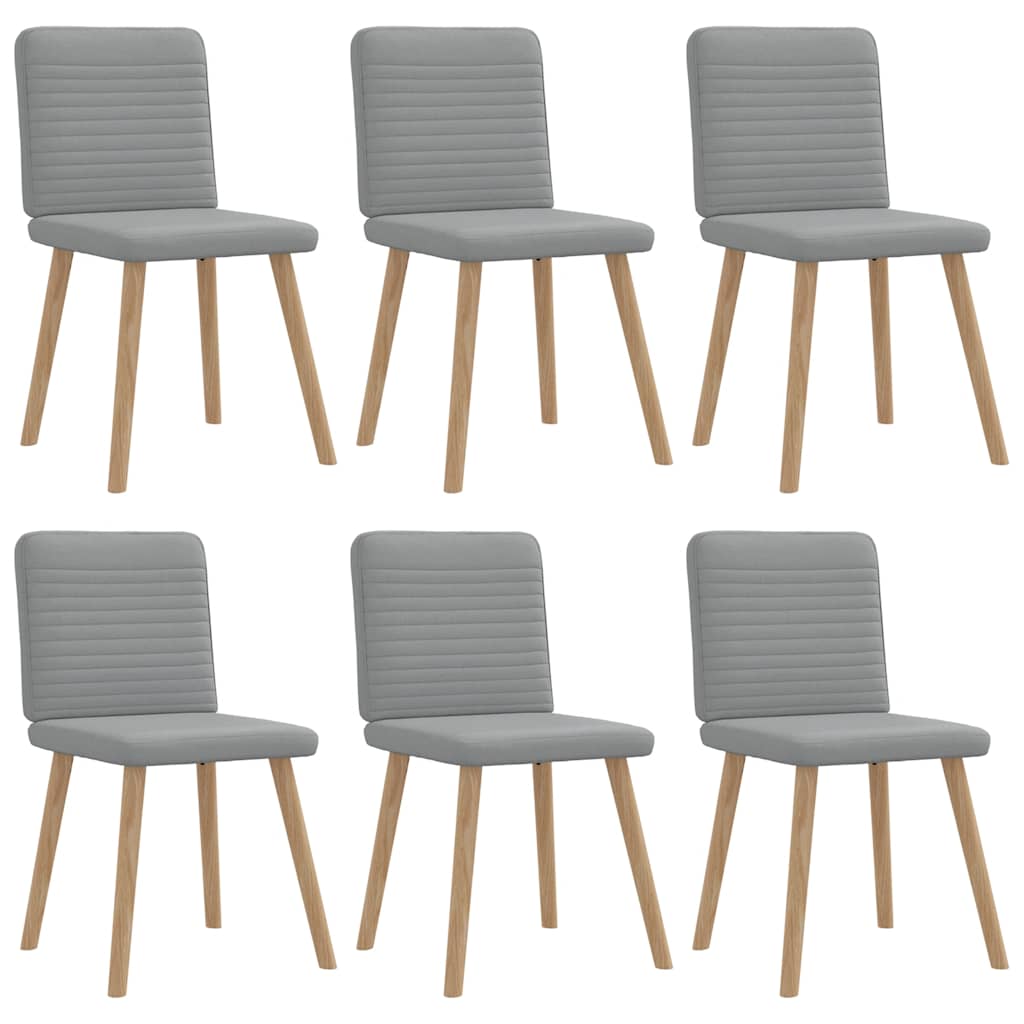 Vidaxl cadeiras de jantar 6 pcs tecido cinzento-claro