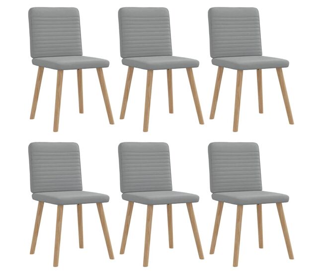 Vidaxl cadeiras de jantar 6 pcs tecido cinzento-claro