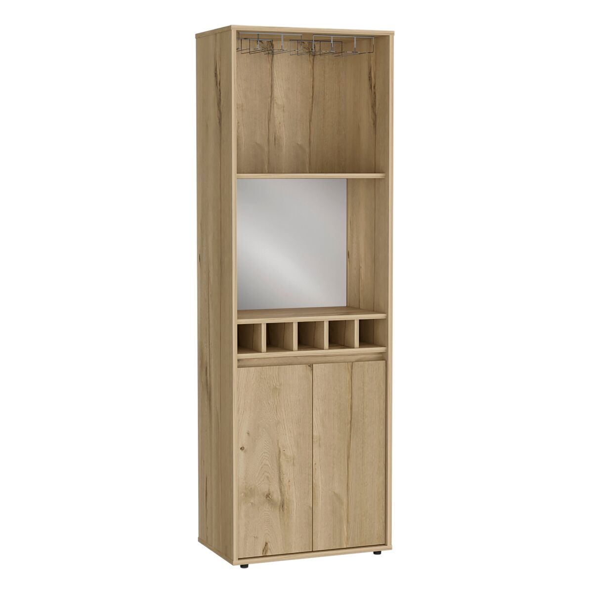 Armário bar em melamina Prana com 4 prateleiras, 4 suportes