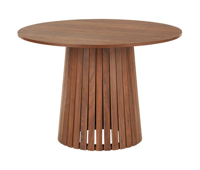 Liv mesa de jantar redonda de 110 cm em madeira escura