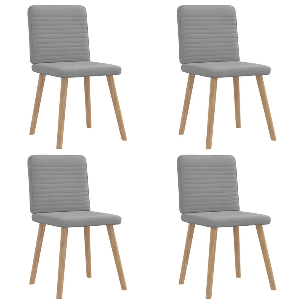 Vidaxl cadeiras de jantar 4 pcs tecido cinzento-claro