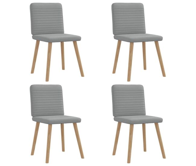 Vidaxl cadeiras de jantar 4 pcs tecido cinzento-claro