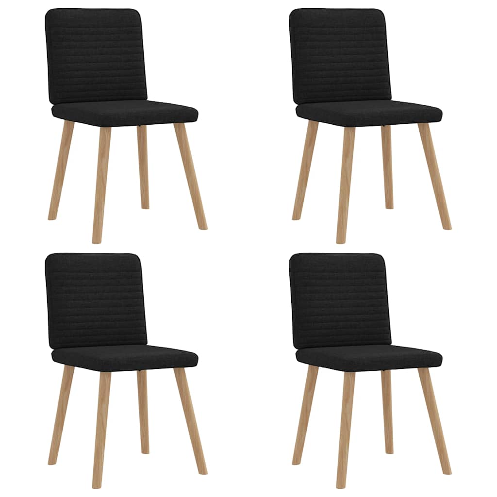 Vidaxl cadeiras de jantar 4 pcs tecido preto
