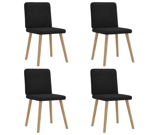 Vidaxl cadeiras de jantar 4 pcs tecido preto