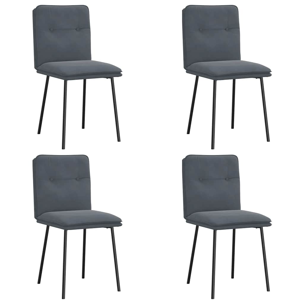 Vidaxl cadeiras de jantar 4 pcs veludo cinzento-escuro