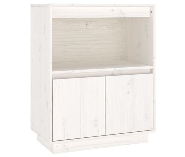 Vidaxl aparador 60x34x75 cm madeira de pinho maciça branco