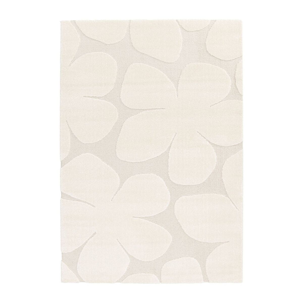 Tapete interior padrão flores creme, betty, 150x80x1.4 cm