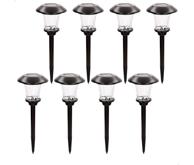 Aktive conjunto de 8 balizas solares led de 6 lúmens com estaca