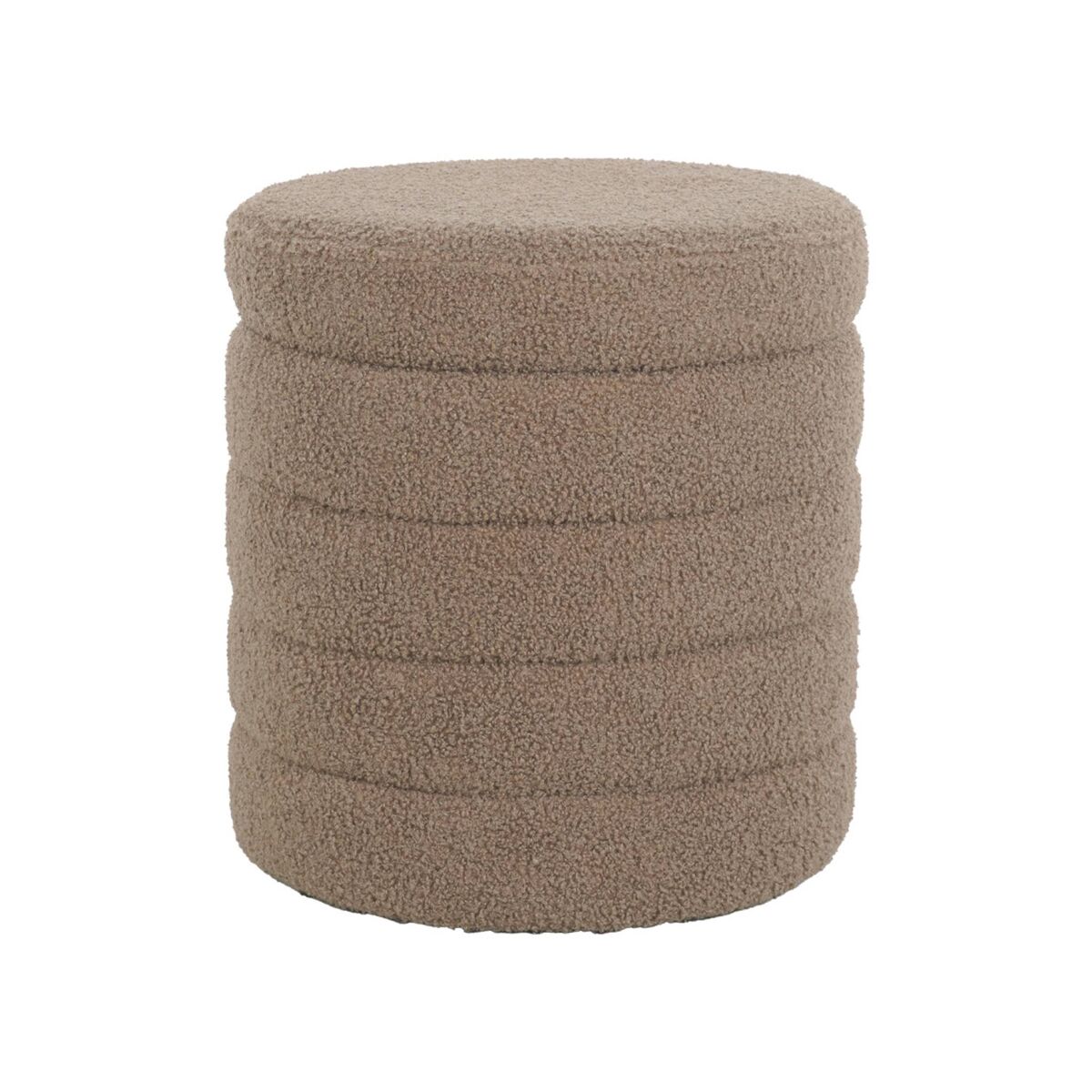 Banco baú boucle, snow, taupe, 37x37x40 cm
