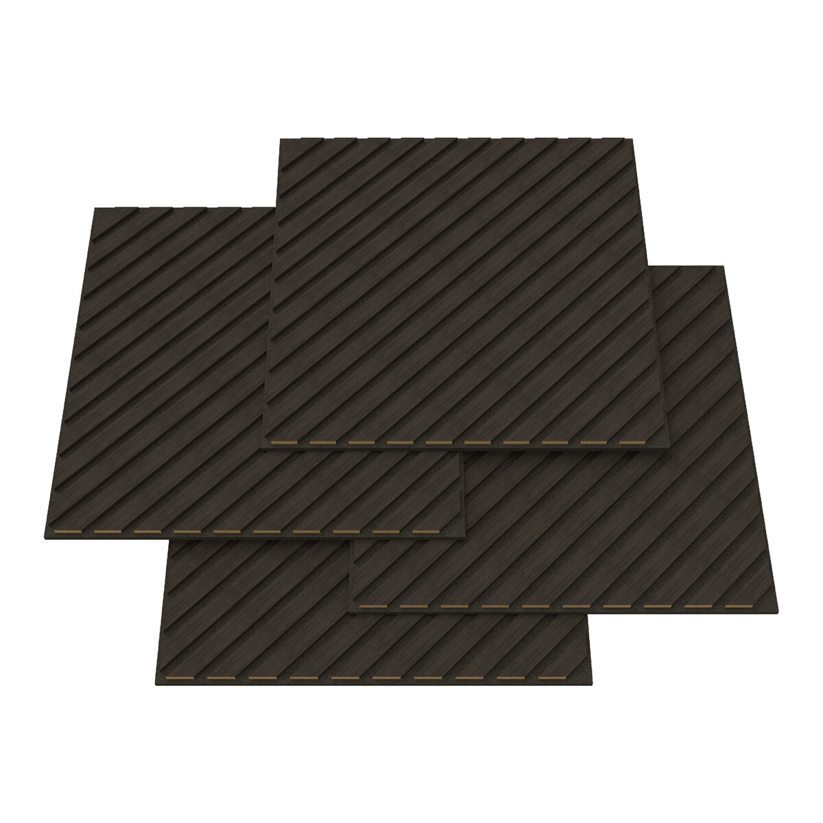 Conjunto de 4 painéis acústicos 3d vang com lâminas diagonais 1,44 m² carvalho cinzento [neu.holz]