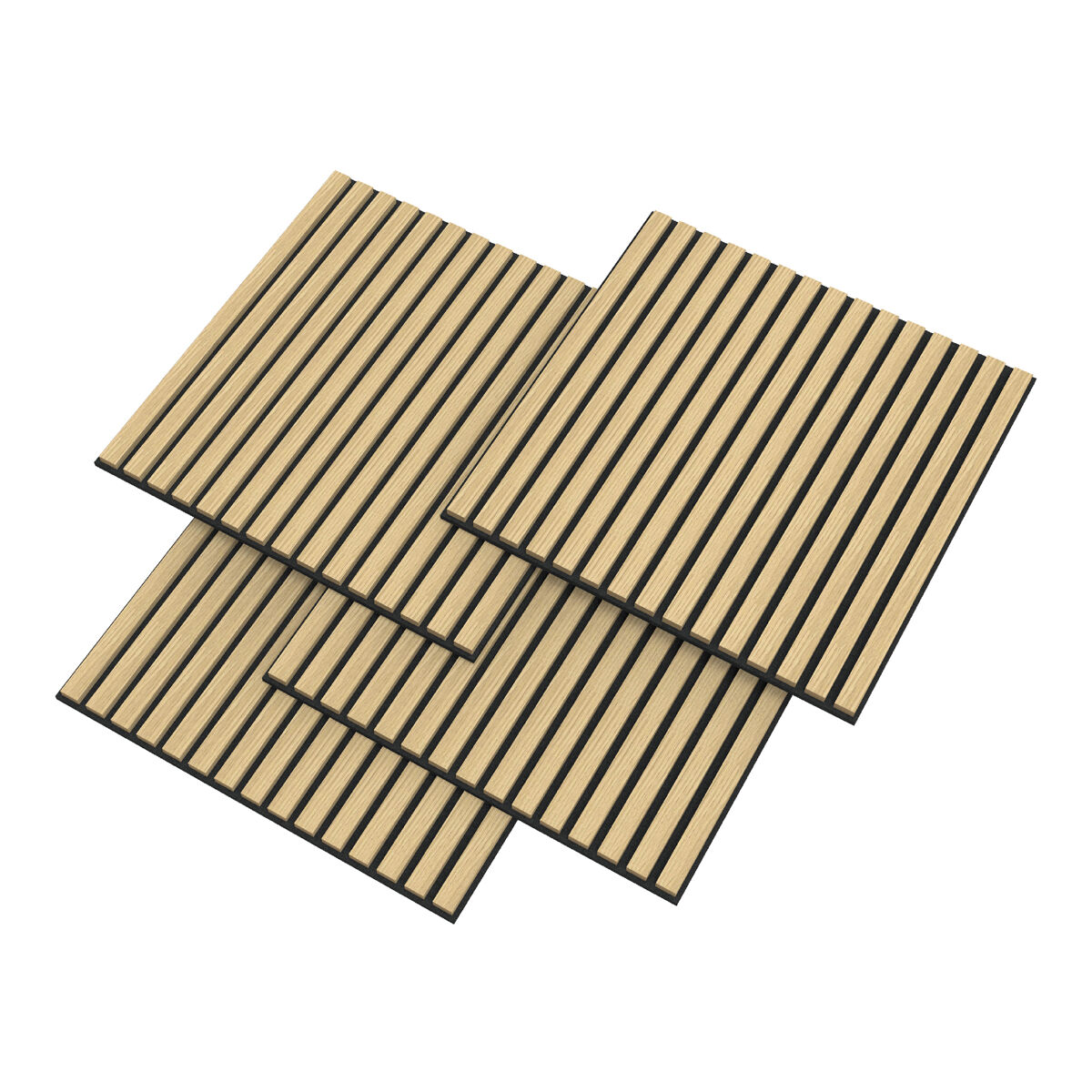 Conjunto de 4 painéis acústicos 3d vang com lâminas lineares 1,44 m² carvalho [neu.holz]