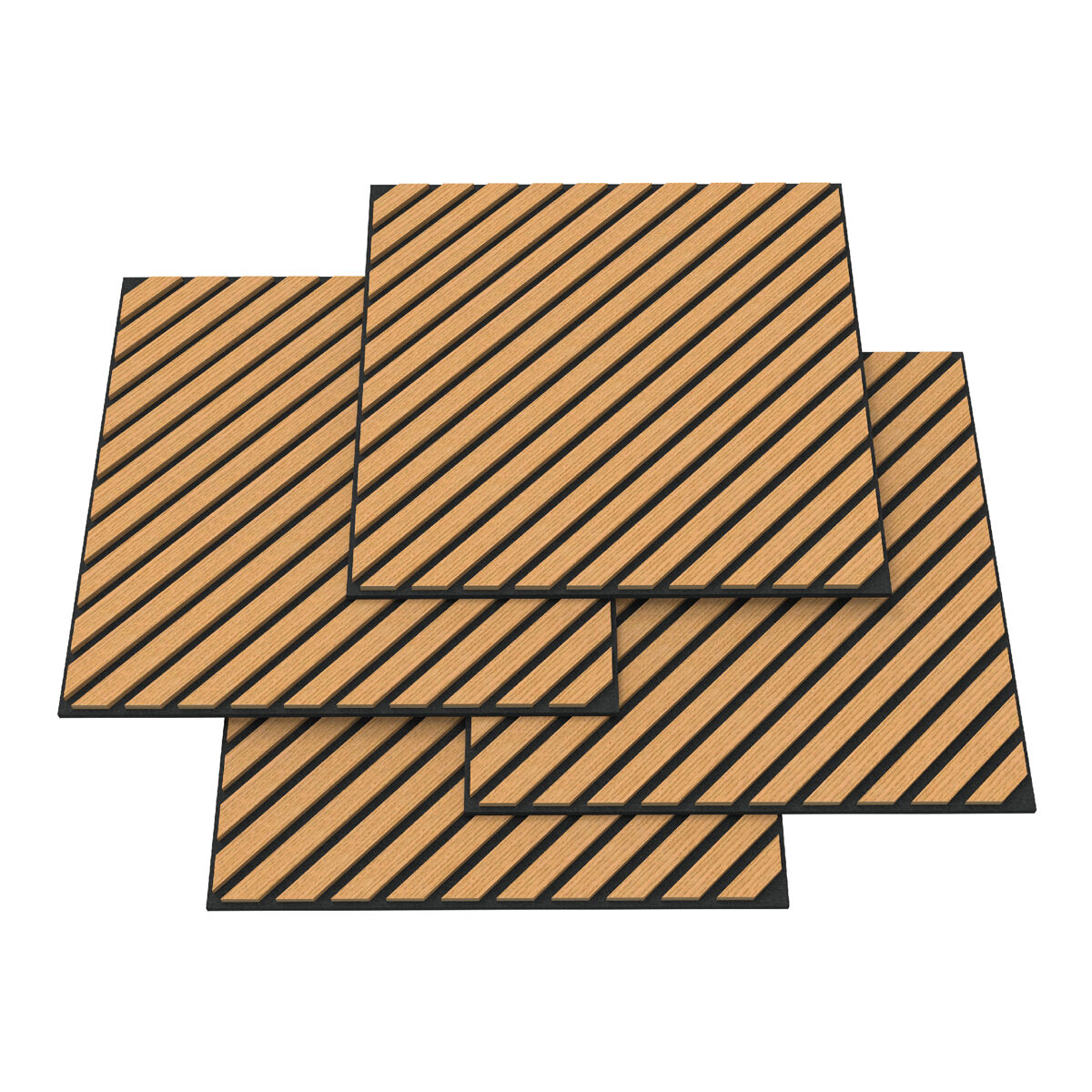 Conjunto de 4 painéis acústicos 3d vang com lâminas diagonais 1,44 m² carvalho escuro [neu.holz]