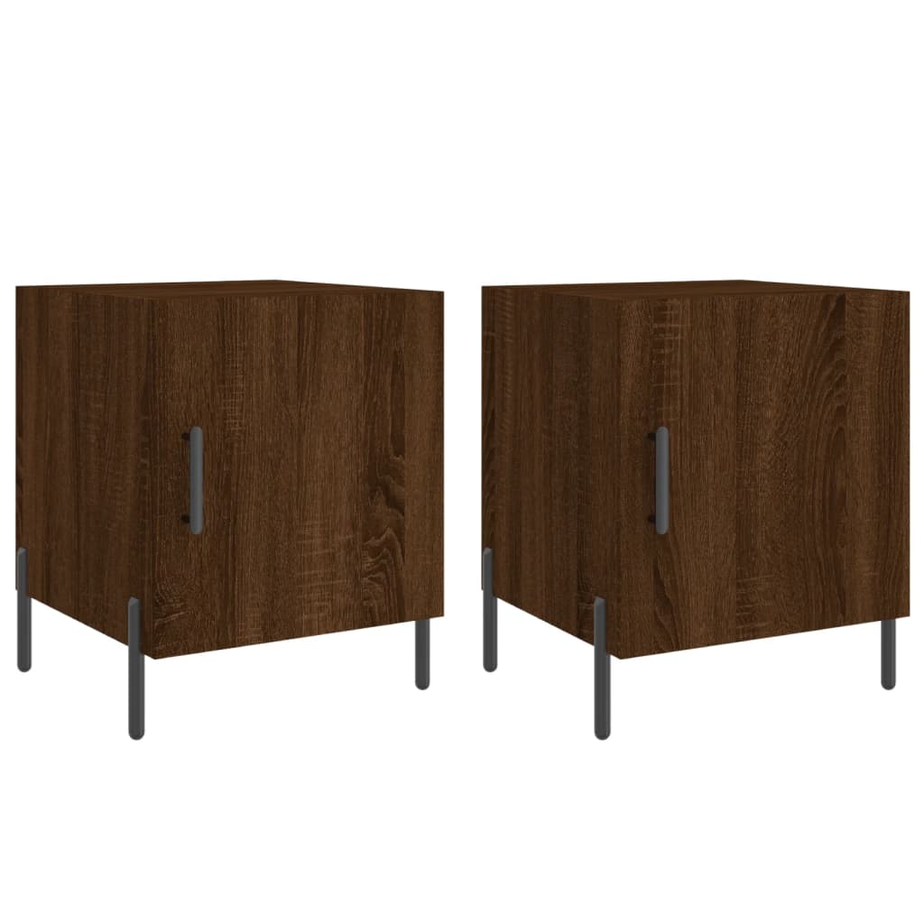 Vidaxl mesa cabeceira 2pcs 40x40x50cm deriv. madeira carvalho castanho