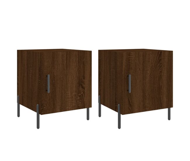 Vidaxl mesa cabeceira 2pcs 40x40x50cm deriv. madeira carvalho castanho