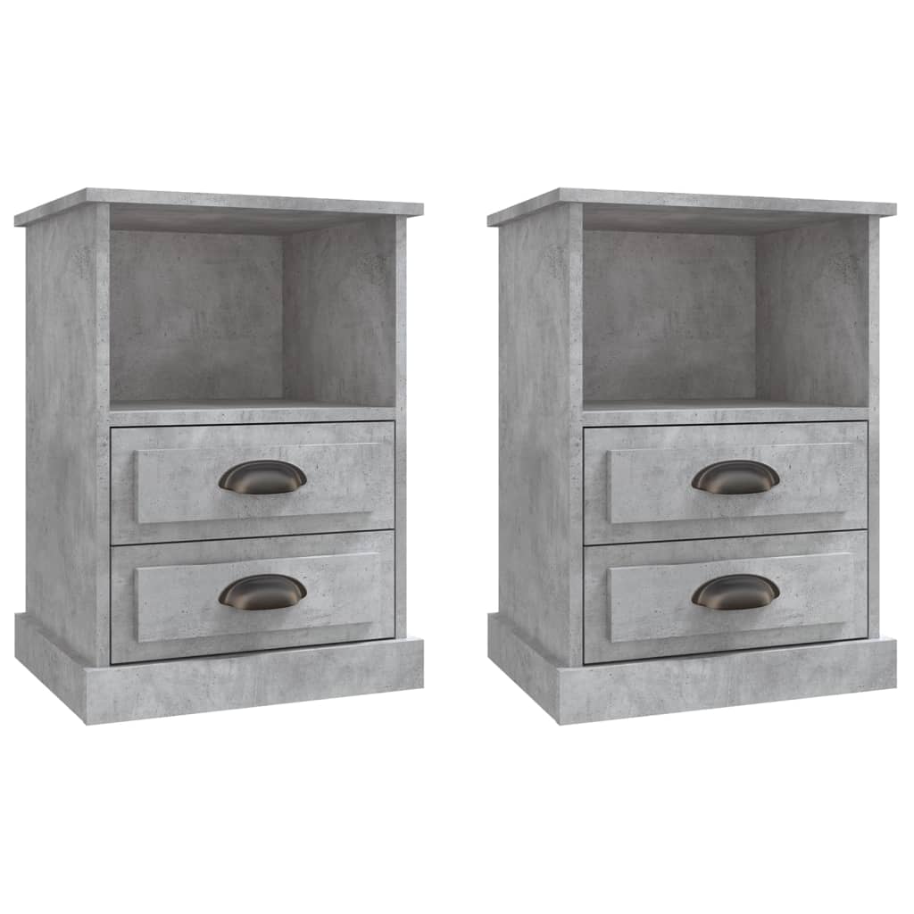 Vidaxl mesas de cabeceira 2 pcs 43x36x60 cm cinzento cimento