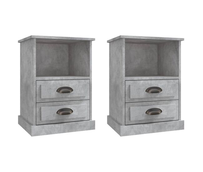 Vidaxl mesas de cabeceira 2 pcs 43x36x60 cm cinzento cimento