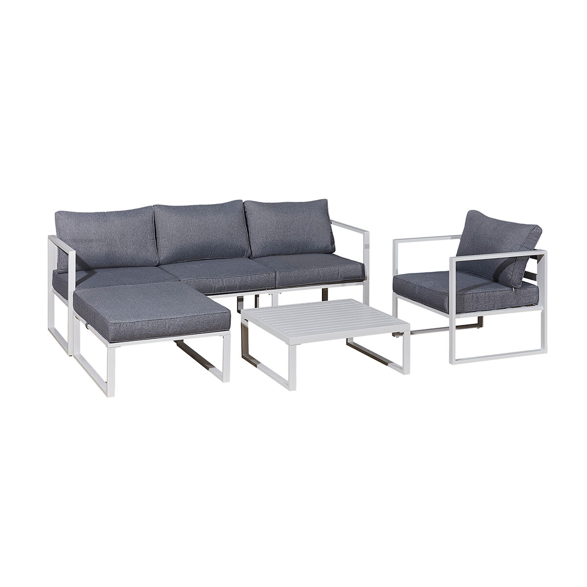Conjunto de mobiliário de jardim de 4 lugares sevilha blanc