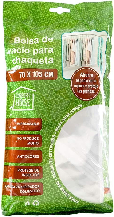 CASA COM-FORT | Sacos de vácuo para roupas | Pacote com 6 unidades | Inflador a vácuo incluso | (70cm x 105cm) |