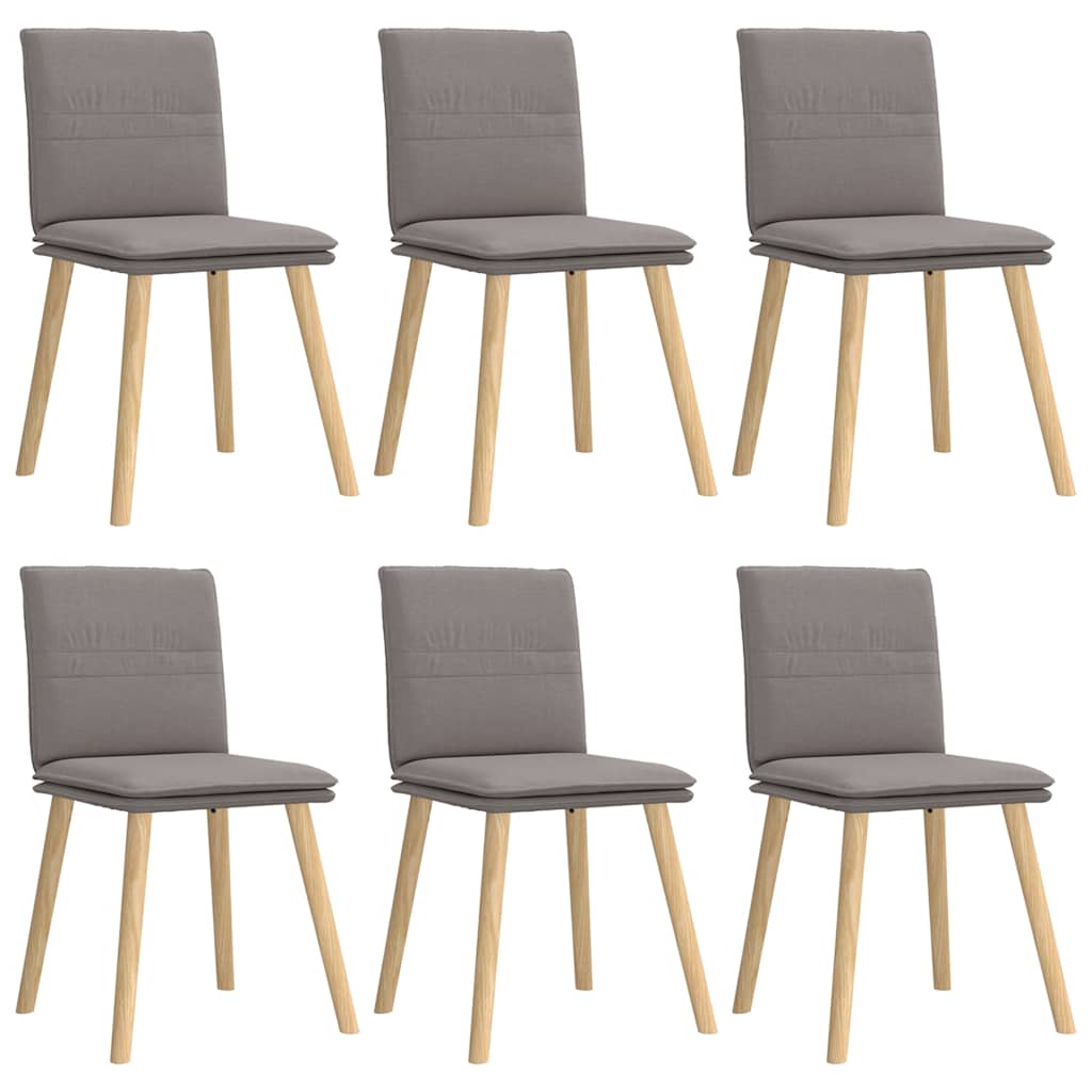 Vidaxl cadeiras de jantar 6 pcs tecido cinzento-acastanhado