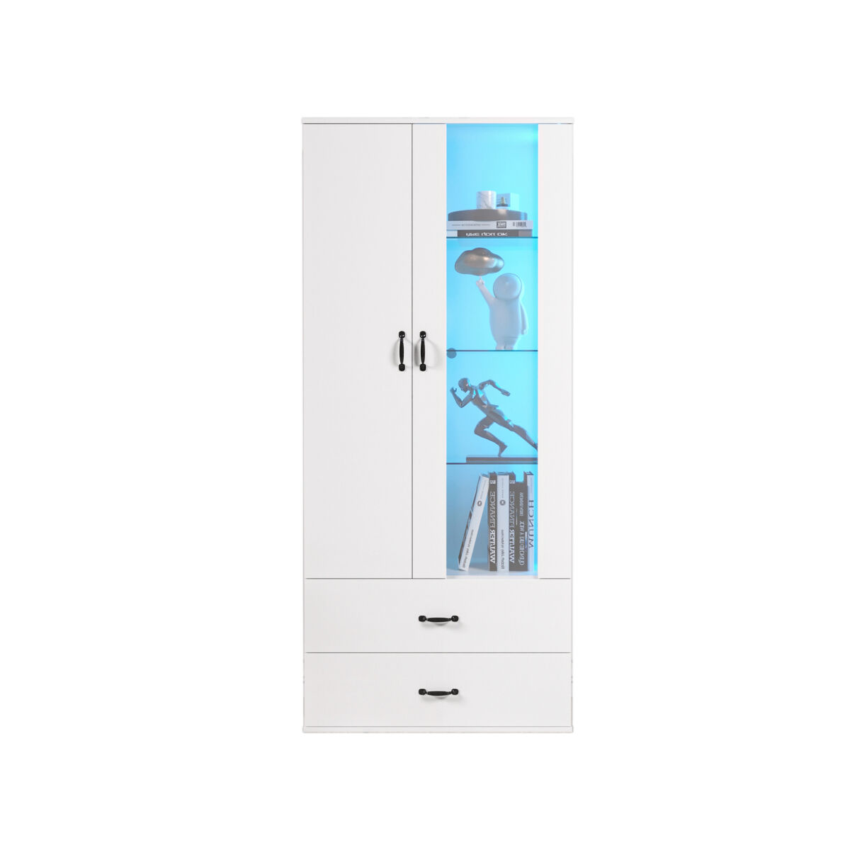 Vitrine de painel de partículas com 2 portas e 2 gavetas