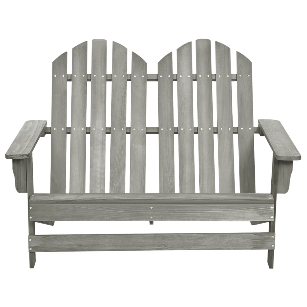 Cadeira de jardim - cadeira de exterior adirondack 2 lugares abeto maciço cinzento