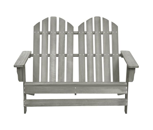 Cadeira de jardim - cadeira de exterior adirondack 2 lugares abeto maciço cinzento