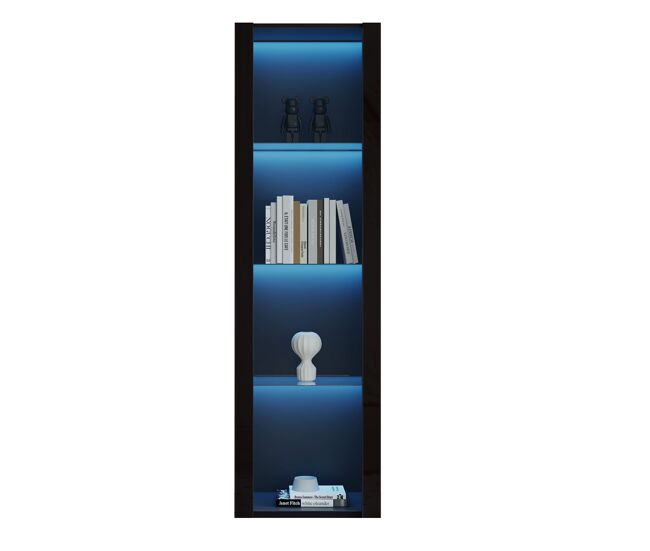 Vitrine de painel de partículas com luz led,preto