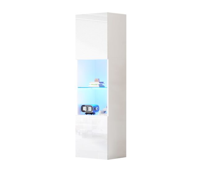 Vitrine de painel de partículas com 2 portas e luz led,branco