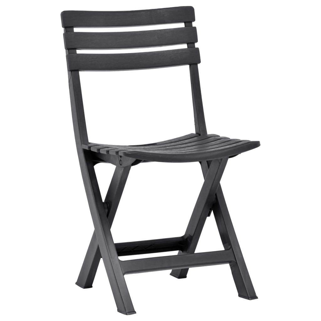 Cadeiras de jardim - cadeiras de exterior dobráveis 2 pcs plástico antracite