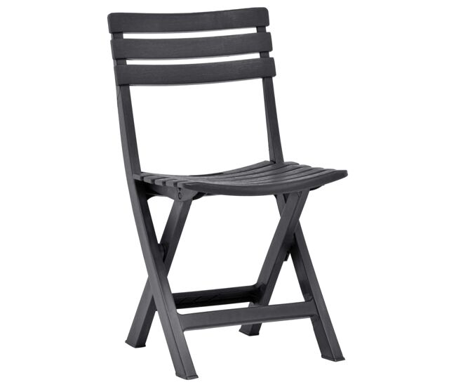 Cadeiras de jardim - cadeiras de exterior dobráveis 2 pcs plástico antracite