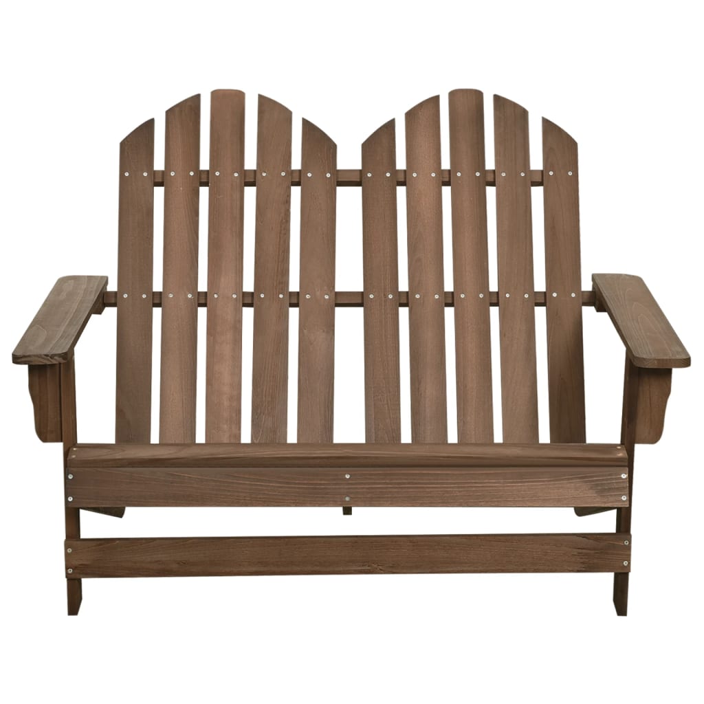 Cadeira de jardim - cadeira de exterior adirondack 2 lugares abeto maciço castanho