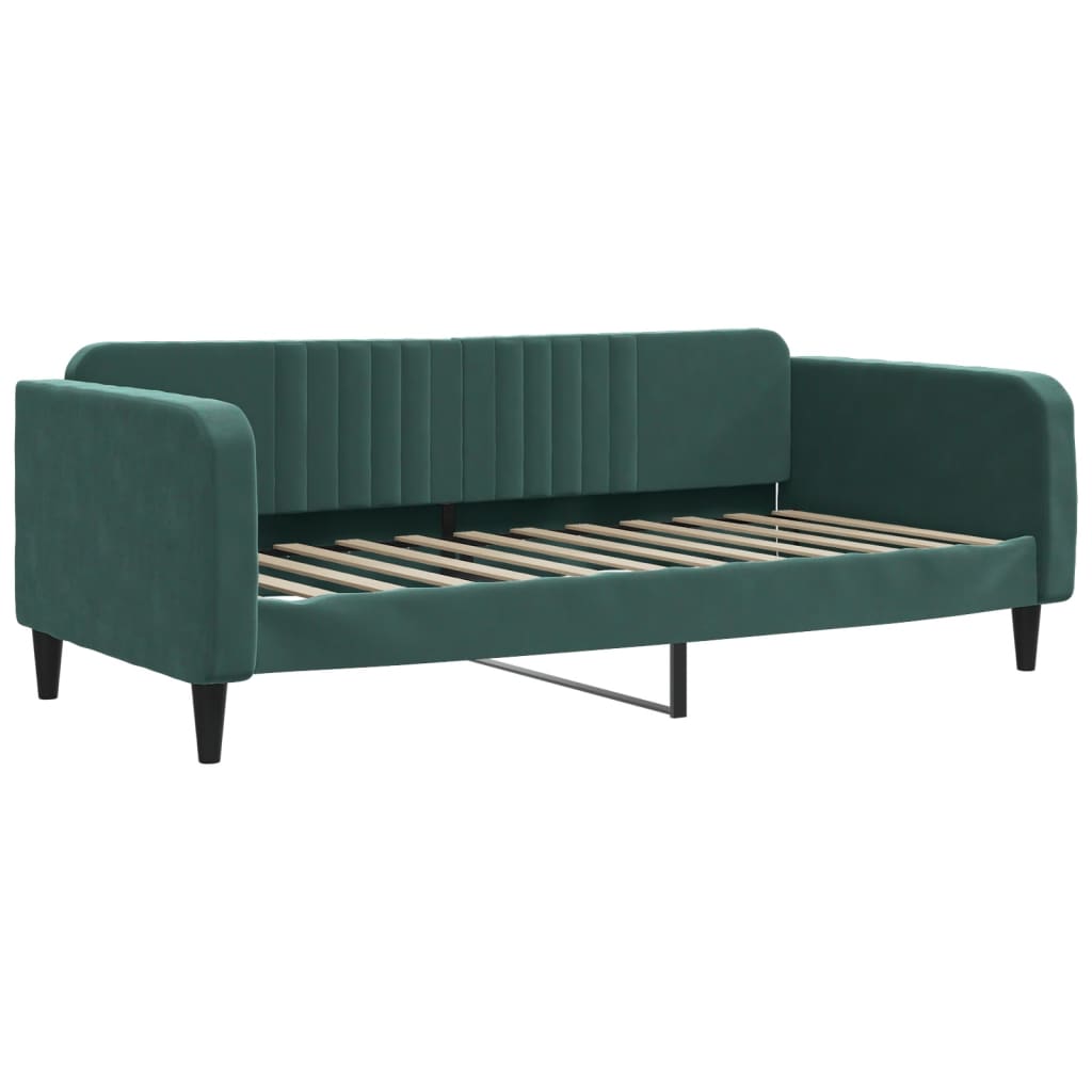 Sofá-cama, sofá conversível 90x200 cm veludo verde-escuro