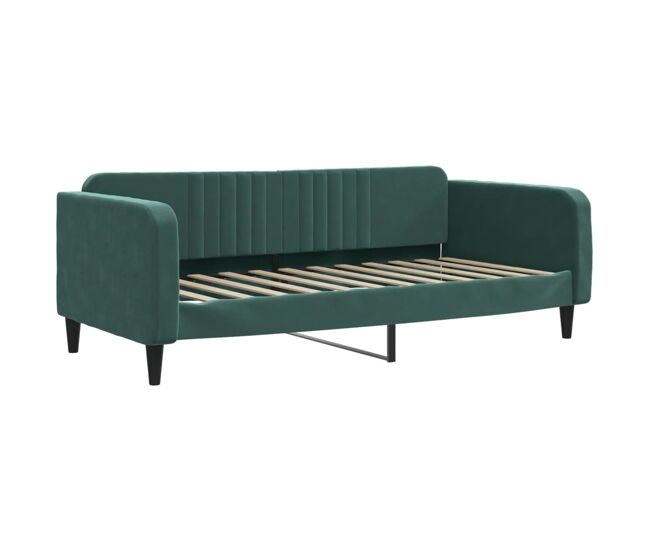 Sofá-cama, sofá conversível 90x200 cm veludo verde-escuro
