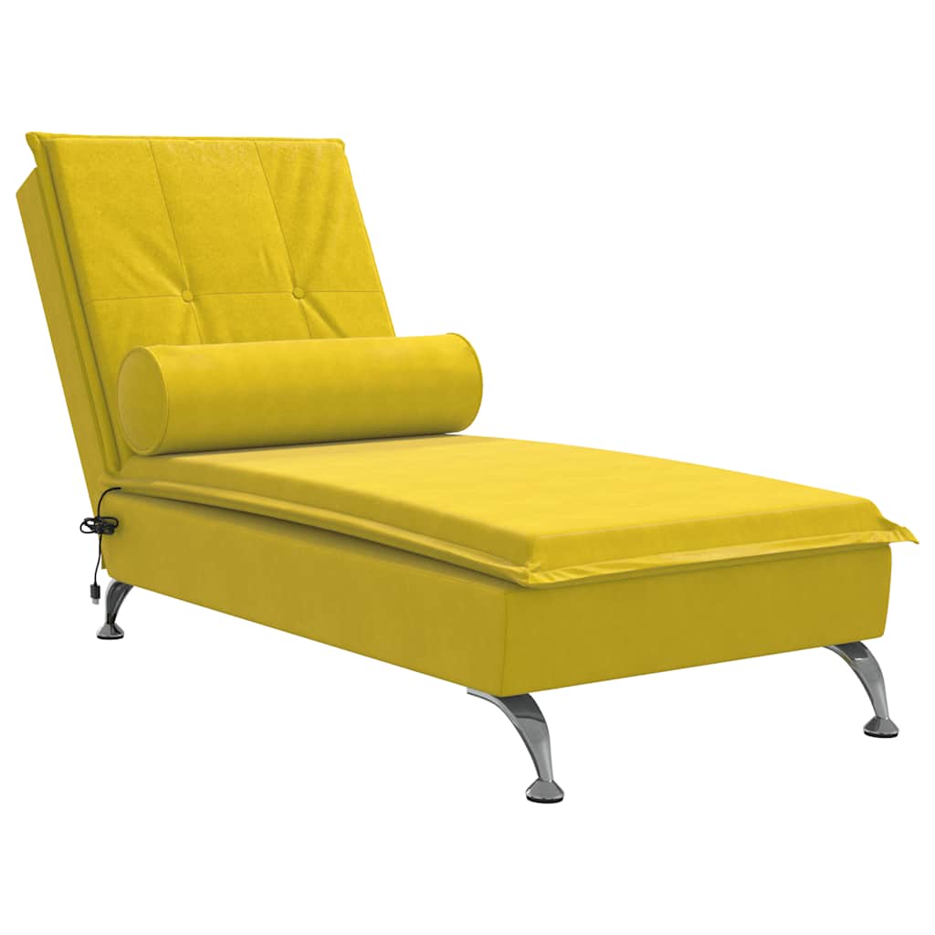 Sofá chaise lounge - sofá de canto de massagem com rolo veludo jaune